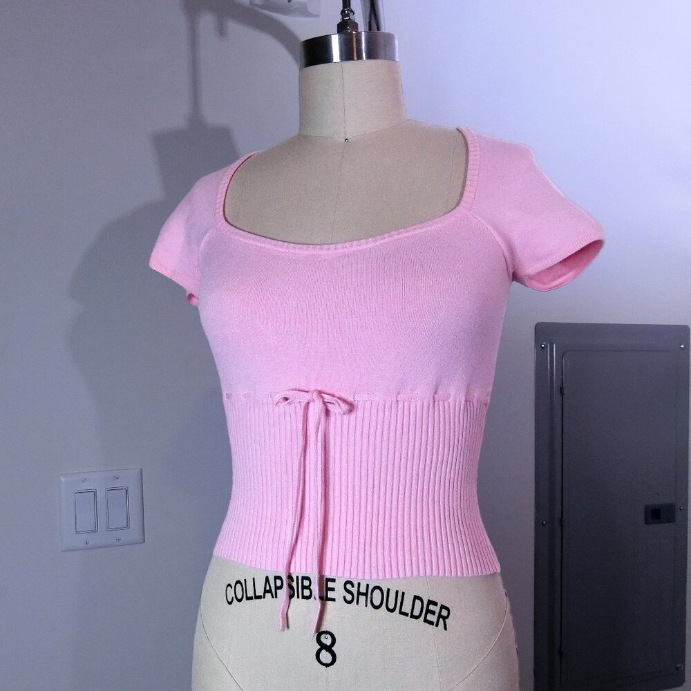 Urban Outfitters Kimchi Blue Pink Ribbed Coquette Top – Size M